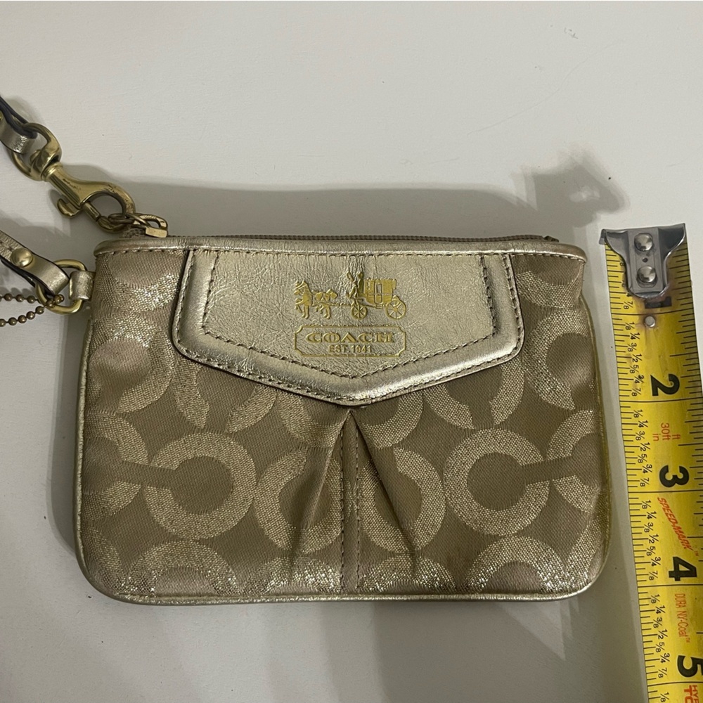 Coach Metallic Gold‎ and Tan Wristlet - Picture 6 of 9